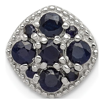 Sterling Silver Sapphire Square Slide Pendant