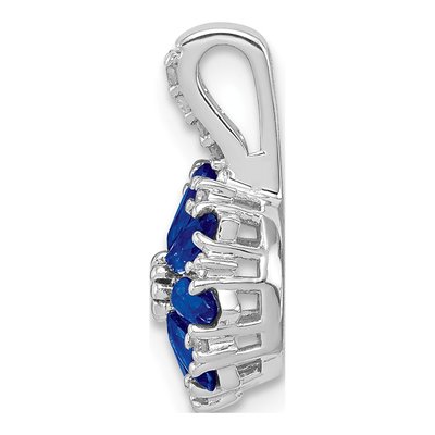 Sterling Silver 1/20 ct tw Sapphire & Diamond Pendant – view 3