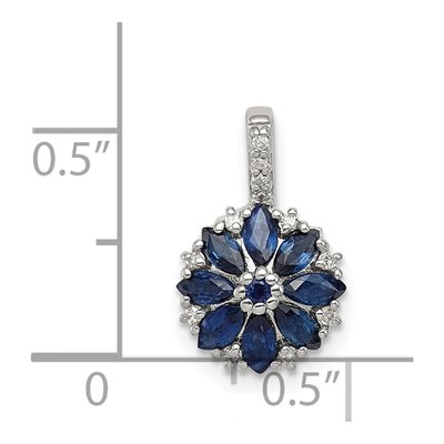 Sterling Silver 1/20 ct tw Sapphire & Diamond Pendant – view 4