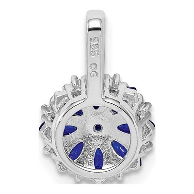 Sterling Silver 1/20 ct tw Sapphire & Diamond Pendant – view 5