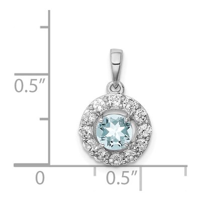 Sterling Silver Aquamarine & White Topaz Pendant – view 5