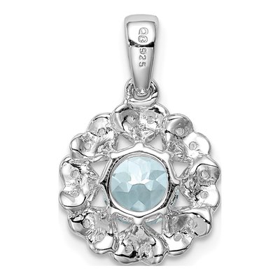 Sterling Silver Aquamarine & White Topaz Pendant – view 5
