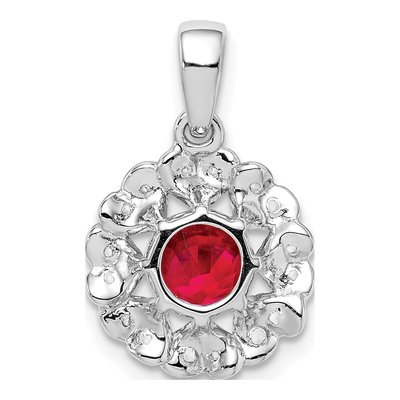 Sterling Silver Ruby & White Topaz Pendant – view 5