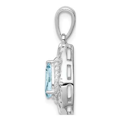 Sterling Silver Aquamarine Teardrop Pendant – view 3