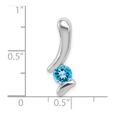Sterling Silver Swiss Blue Topaz Pendant – view 4