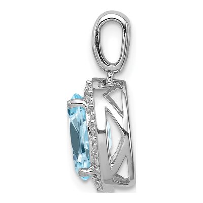 Sterling Silver Swiss Blue Topaz Oval Pendant – view 3