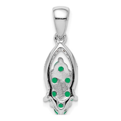 Sterling Silver 1/20 ct tw Emerald & Diamond Pendant – view 5