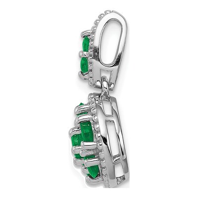 Sterling Silver Emerald Circle Pendant – view 3
