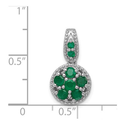Sterling Silver Emerald Circle Pendant – view 4