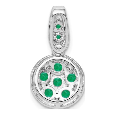Sterling Silver Emerald Circle Pendant – view 5