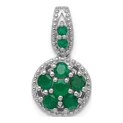 Sterling Silver Emerald Circle Pendant