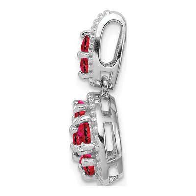 Sterling Silver Ruby Circle Pendant – view 3