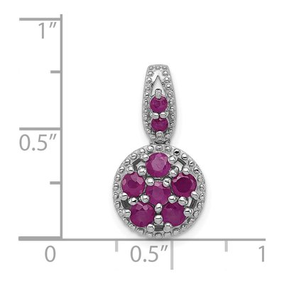 Sterling Silver Ruby Circle Pendant – view 4