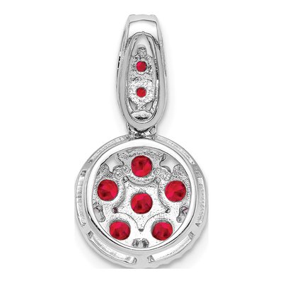 Sterling Silver Ruby Circle Pendant – view 5