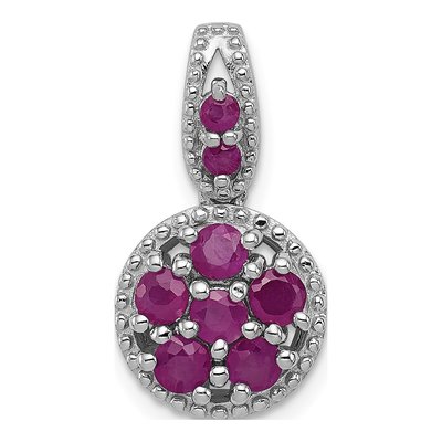 Sterling Silver Ruby Circle Pendant