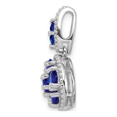 Sterling Silver Sapphire Circle Slide Pendant – view 3