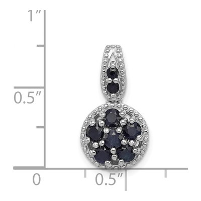 Sterling Silver Sapphire Circle Slide Pendant – view 4