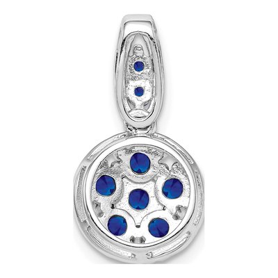 Sterling Silver Sapphire Circle Slide Pendant – view 5