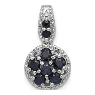 Sterling Silver Sapphire Circle Slide Pendant