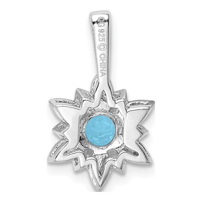 Sterling Silver Swiss Blue Topaz & Diamond Pendant – view 5