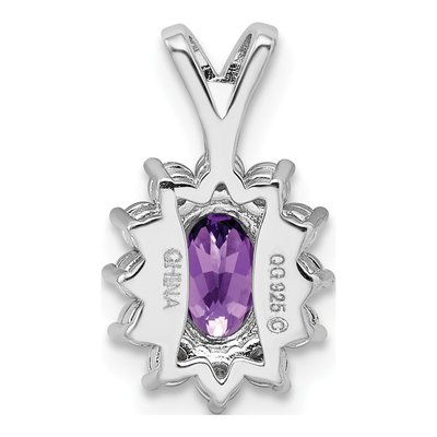 Sterling Silver Amethyst & Diamond Pendant – view 4
