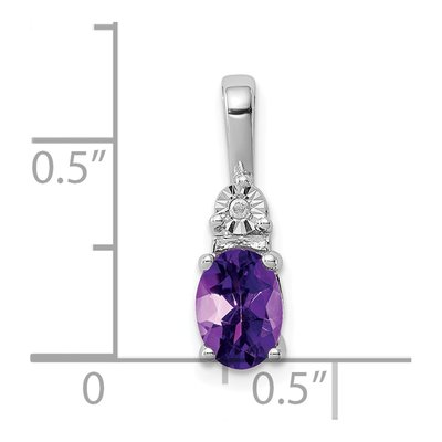Sterling Silver Amethyst & Diamond Pendant – view 4