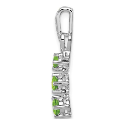 Sterling Silver Peridot & Diamond Pendant – view 3