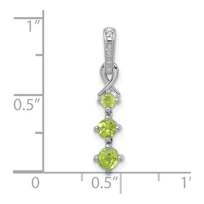 Sterling Silver Peridot & Diamond Pendant – view 4