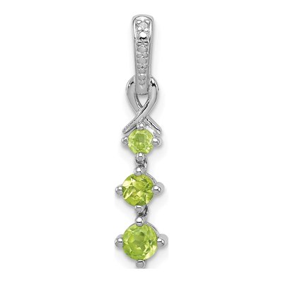Sterling Silver Peridot & Diamond Pendant