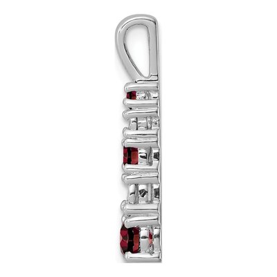 Sterling Silver Garnet & Diamond Pendant – view 3