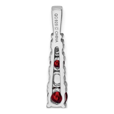 Sterling Silver Garnet & Diamond Pendant – view 4