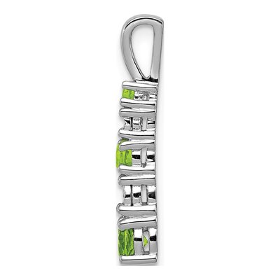 Sterling Silver Peridot & Diamond Pendant – view 3