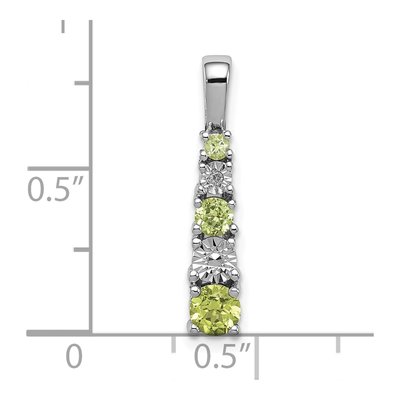 Sterling Silver Peridot & Diamond Pendant – view 4