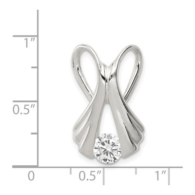 Sterling Silver CZ Slide Pendant – view 4