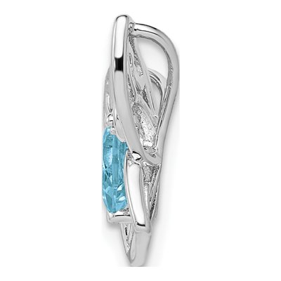 Sterling Silver Swiss Blue Topaz & Diamond Slide Pendant – view 3