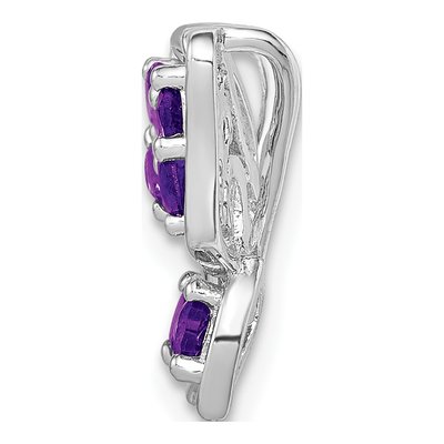 Sterling Silver Amethyst & Diamond Slide Pendant – view 3