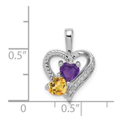Sterling Silver Citrine & Amethyst Pendant – view 4