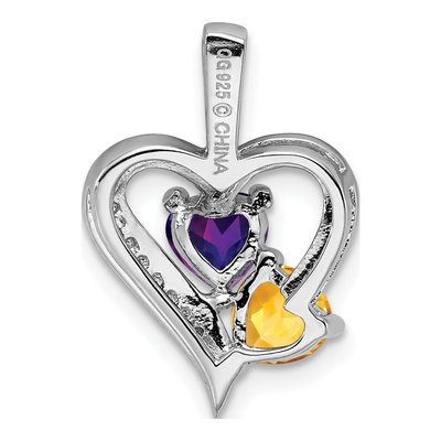 Sterling Silver Citrine & Amethyst Pendant – view 5
