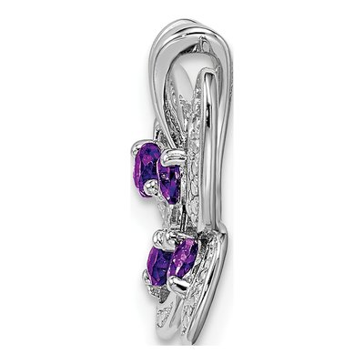 Sterling Silver Amethyst & Diamond Pendant – view 3