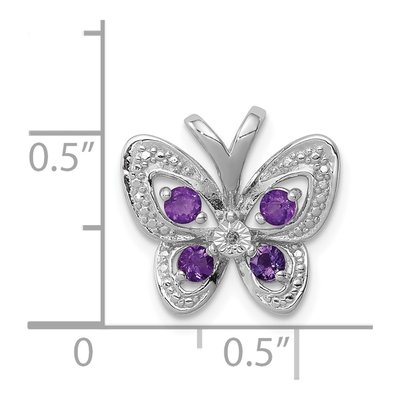 Sterling Silver Amethyst & Diamond Pendant – view 4