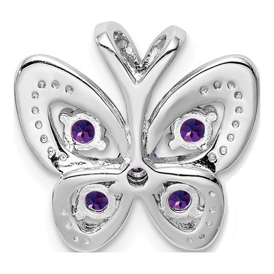 Sterling Silver Amethyst & Diamond Pendant – view 5