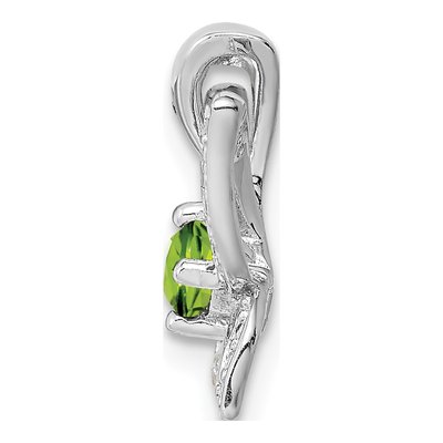 Sterling Silver Peridot & Diamond Pendant – view 3