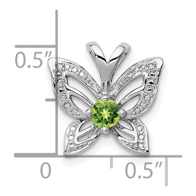 Sterling Silver Peridot & Diamond Pendant – view 4