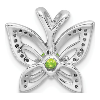 Sterling Silver Peridot & Diamond Pendant – view 5