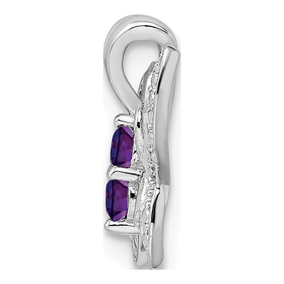 Sterling Silver Amethyst & Diamond Slide Pendant – view 3