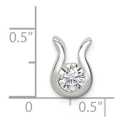Sterling Silver CZ Slide Pendant – view 4