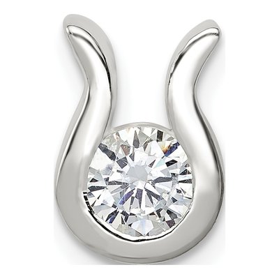 Sterling Silver CZ Slide Pendant