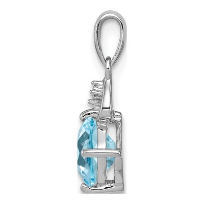Sterling Silver Sky Blue Topaz & Diamond Pendant – view 3