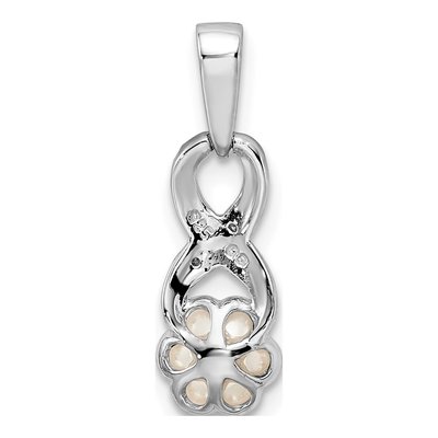 Sterling Silver Freshwater Cultured Pearl & Diamond Pendant – view 5