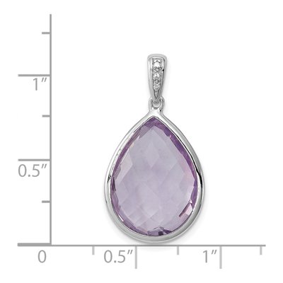 Sterling Silver Diamond Pendant – view 4